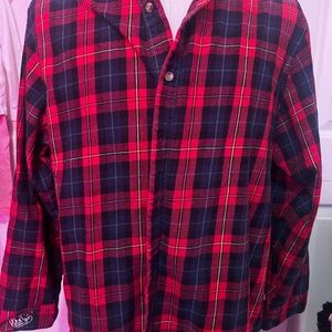 Stylish Plaid Button Down Shirt in Red and Blue